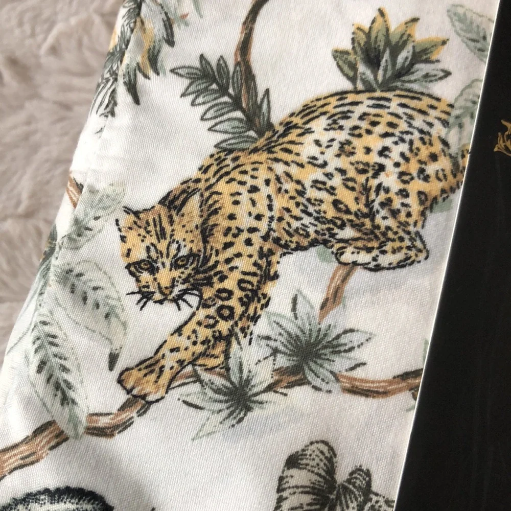 House of Verdi QUEEN Four-Piece Sheet Set with Leopard & Botanical Print